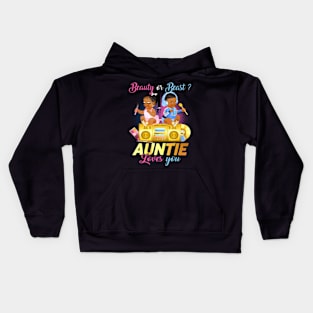 Cute Beauty Or Beat Auntie Loves You - Gender Reveal Party Kids Hoodie